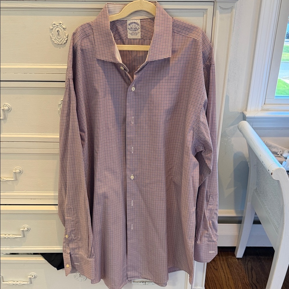 Brooks Brothers Men's Purple Check Dress Shirt